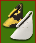 one (1) black & yellow multi-color, one (1) white nose protector