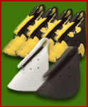 four (4) black & yellow multi-color, one (1) black, one (1) white protective nose covers