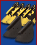 four (4) black & yellow multi-color, two (2) black nose sheilds